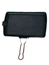Usado, Chapa de ferro fundido esmaltada francesa verde com alça removível dobrável 8,5x14" acampamento comprar usado  Enviando para Brazil