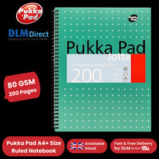 Notebook Pukka Pad A4+ com fio, 200 páginas, 80 GSM, perfurador de 4 furos (verde) comprar usado  Enviando para Brazil
