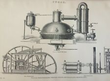 Moinho de britagem vertical antigo com estampa de açúcar e cana-de-açúcar gravação C1877, usado comprar usado  Enviando para Brazil