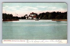 Cartão postal antigo, vintage Detroit MI-Michigan, lago artificial, Belle Isle comprar usado  Enviando para Brazil