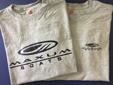 Camisetas barco Two Maxum Boats serigrafia pesada 6 oz.100% pré-encolhidas   comprar usado  Enviando para Brazil