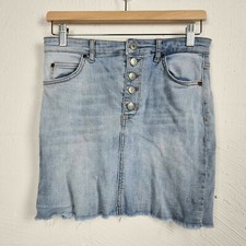 Usado, Mini-saia feminina PULL&BEAR tamanho M azul denim desgastado bolsos frontais comprar usado  Enviando para Brazil