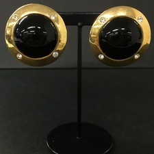 Brincos Christian Dior pedra preta strass tom dourado/2BG3288 comprar usado  Enviando para Brazil