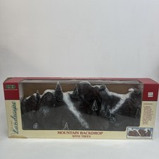 Vintage Lemax Mountain Backdrop com Árvores- Paisagens de Aldeia- 1998 comprar usado  Enviando para Brazil