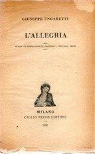 Prima edizione ungaretti usato  Italia