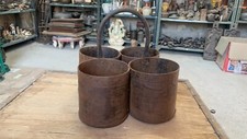 Vaso de flores decorativo antigo feito à mão de ferro redondo quatro pendurado vaso rural comprar usado  Enviando para Brazil