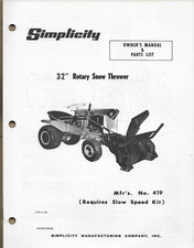 Simplicity snow thrower for sale  Vulcan