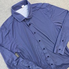 Camisa masculina State & Liberty azul média Chevron bolinhas atlética 4 vias elástica comprar usado  Enviando para Brazil