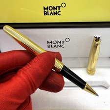 Caneta esferográfica luxuosa Montblanc Meisterstuck edição limitada cor dourada com caixa comprar usado  Enviando para Brazil
