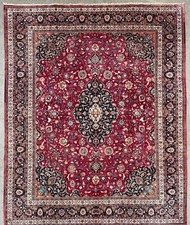 TAPETE DE MALHA VINTAGE FEITO À MÃO TAPETE DE LÃ PERSA POR MAKHMALBAF 13'10" x 11'6" comprar usado  Enviando para Brazil