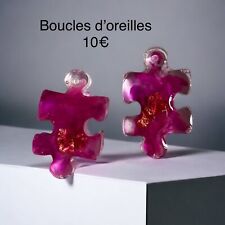 Boucles oreilles puzzle d'occasion  Ploudalmézeau