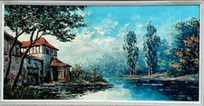 Huile tableau paysage d'occasion  France