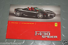 2005 Ferrari F430 F 430 Spider Manual do Proprietário - EUA LIVRO / MANUAL comprar usado  Enviando para Brazil