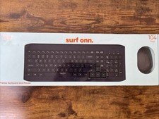 onn. Combo de teclado e mouse sem fio 104 teclas óptico USB nano receptor novo comprar usado  Enviando para Brazil