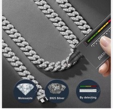 Collar de plata 925 con cadena de eslabones cubanos MOISSANITE Miami de 8 mm Hip Hop helado segunda mano  Embacar hacia Mexico