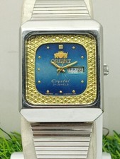 Relógio masculino Orient Crystal automático cal.57941 quadrado dia/data vintage AK12AK4 comprar usado  Enviando para Brazil