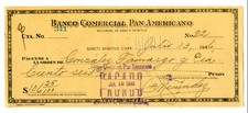 1950 CHEQUE BANCARIO "BANCO COMERCIAL PAN AMERICANO" SUCURSAL SANCTI SPIRITUS comprar usado  Enviando para Brazil