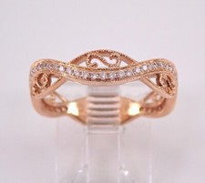 Anel de casamento folheado a ouro rosa 14K 1,00 quilate cruzado de moissanita aliança de aniversário, usado comprar usado  Enviando para Brazil