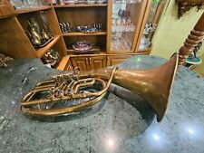 Instrumento musical vintage trompeta latón con marca de calidad sello arpa universidad soviética segunda mano  Embacar hacia Mexico