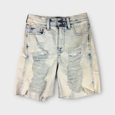 Bermuda Hollister Ultra DISTRESSED Cintura Alta Feminina Tamanho 1 Lavagem Ácida Elástica, usado comprar usado  Enviando para Brazil