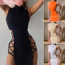 Usado, Mini vestido feminino sexy malha oca transparente roupa de dormir Bodycon clube de festa comprar usado  Enviando para Brazil