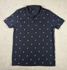 Camisa polo masculina H&M estampa de palmeira azul marinho 100% algodão tamanho M comprar usado Camisa polo masculina H&M estampa de palmeira azul marinho 100% algodão tamanho M comprar usado  Enviando para Brazil