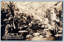 Cartão postal antigo foto FL RPPC Pool Garden Cafeteria St. Petersburgh Florida comprar usado  Enviando para Brazil