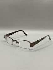 Óculos BEBE fabuloso BB5046 50-17-130 marrom metal retangular meia armação comprar usado  Enviando para Brazil