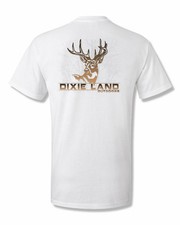 Camiseta Dixie Land Outdoors logotipo caça veado, buck, chifres, madeira, caçador de arco, arco comprar usado  Enviando para Brazil