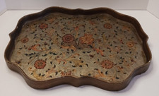 Bandeja de vaidade vintage pintada ao contrário de vidro e madeira 15" comprar usado  Enviando para Brazil