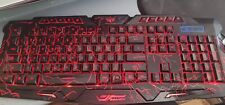 Usado, Teclado para jogos 3 cores crack iluminado LED luz de fundo USB multimídia PC com fio comprar usado  Enviando para Brazil