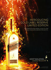 ANÚNCIO DE UÍSQUE JOHNNIE WALKER #37 RARO 2013 INTRODUZINDO ETIQUETA DOURADA RESERVA LIMITADA... comprar usado  Enviando para Brazil