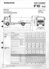 VOLVO TRUCK / TYPE F 10 4X2 / PORTEUR / FICHE TECHNIQUE DE 1977 comprar usado  Enviando para Brazil