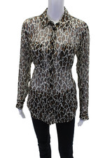 Camisa Equipment Mujer Seda Estampado Animal Cuello Manga Larga Beige Talla S segunda mano  Embacar hacia Mexico