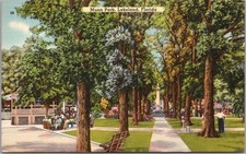 LAKELAND, Flórida Cartão Postal "Munn Park" Bancos / Suporte de Banda Vista - Linho 1948 comprar usado  Enviando para Brazil