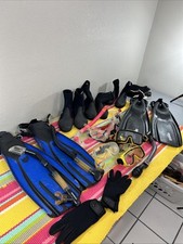 Usado, Lote de barbatanas de mergulho Mares/Aqua Flex-3 sapatos-snorkels-máscaras bolsa de transporte comprar usado  Enviando para Brazil