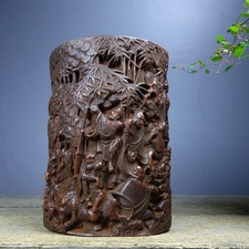 Porta-canetas antigo tibetano esculpido em bambu 18 Arhat comprar usado Porta-canetas antigo tibetano esculpido em bambu 18 Arhat comprar usado  Enviando para Brazil