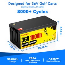 36v 100ah lifepo4 for sale  USA