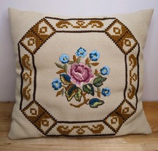 Vintage cushion embroidered for sale  LONDON