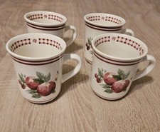 Conjunto de 4 canecas de café de grés Pfaltzgraff DELICIOUS vermelho Gingham e maçãs comprar usado  Enviando para Brazil