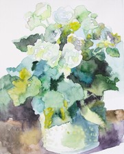 Fleurs pot aquarelle d'occasion  Divonne-les-Bains
