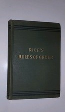 Rice's Rules of Order 1921 Rules and Principles Dictionary Words Phrases 1st Ed comprar usado  Enviando para Brazil