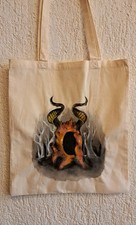 BOLSO DE MANO PINTADO A MANO Cuernos de Árbol DIRECTAMENTE DEL ARTISTA LONA ALGODÓN UNISEX segunda mano  Embacar hacia Mexico