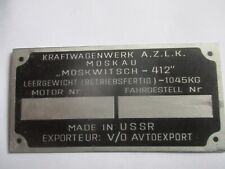 Typenschild schild moskwitsch gebraucht kaufen  Deutschland