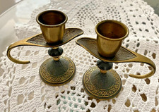 Pair vintage brass for sale  ROTHERHAM