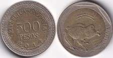 500 Pesos 2014 Colombie Colombia Grenouille de verre - Bimetal, usado comprar usado  Enviando para Brazil
