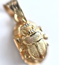 Pingente de escaravelho de ouro 18k feito à mão amuleto Khepri figura egípcia antiga 0,6 g-19 mm comprar usado  Enviando para Brazil
