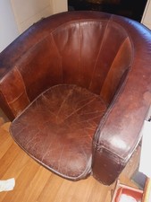 Leather armchairs. deep for sale  BRADFORD