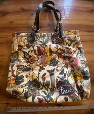 Sacola Tote Vintage Sacroots Artist Circle Grande Paz Natureza Felicidade Pássaro Floral comprar usado Sacola Tote Vintage Sacroots Artist Circle Grande Paz Natureza Felicidade Pássaro Floral comprar usado  Enviando para Brazil