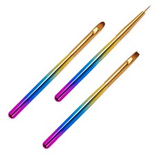 Pacote com 3 pincéis de pintura acrílicos para nail art construtor UV pincel de gel ferramentas de manicure P comprar usado  Enviando para Brazil